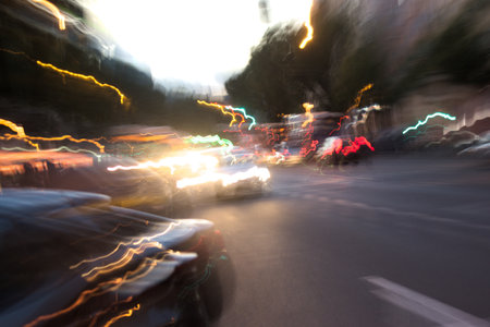 This is an urban scene with aan abstract approachの写真素材