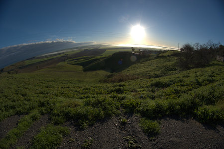 This photo is a sunny winter morningの写真素材