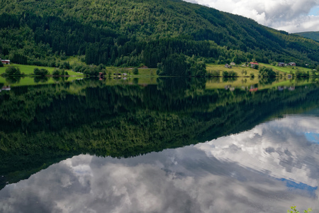 Reflection in norwayの写真素材