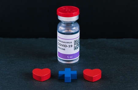 Coronavirus vaccine for the treatment and prevention of Covid-19 disease.A commitment to mass vaccination means quality of life, a better future for all mankind. Medical concept and health care.の写真素材