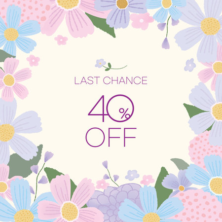 Floral background with hand drawn flowers. Vector illustration for your designのイラスト素材