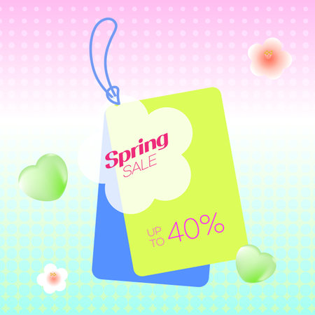 Spring sale background with special offer price tag. Vector illustration for your designのイラスト素材
