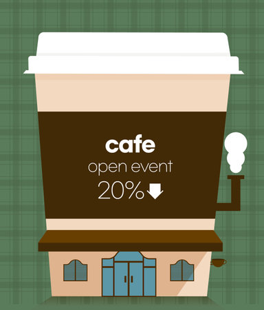 Coffee shop digital design, vector illustration 10 eps graphicのイラスト素材