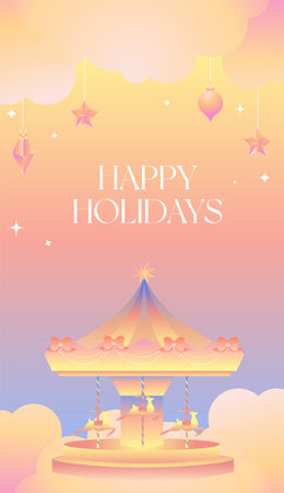 Happy Holidays Greeting Card. Vector Illustration EPS10のイラスト素材