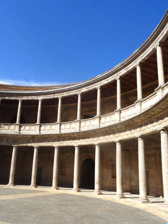Alhambra palace in Granada - Palacios de Carlos V - Spainのeditorial素材