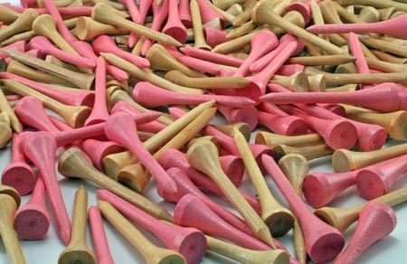 Pink and Brown Golf Teesの写真素材