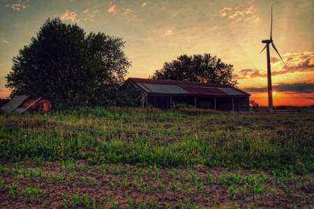 Farm House Sunriseの写真素材