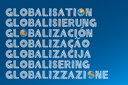 The Word Globalisation Written in Many Different Languages