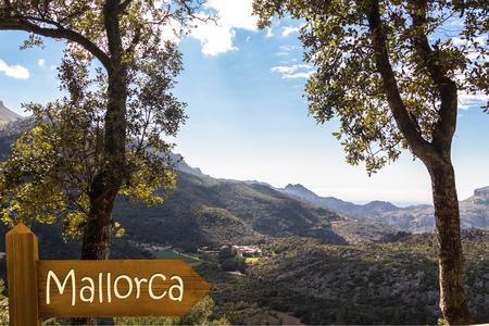 View of the Landscape near Lluc Monastery (Mallorca) from a the Hiking Pathの写真素材