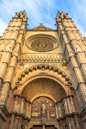 La Seu Cathedral under Blue Skyの写真素材