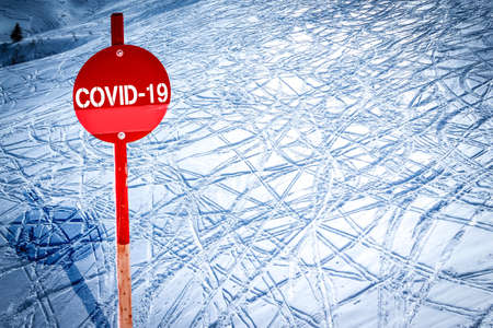 Ski Piste Closed and Deserted due to Covid-19の写真素材