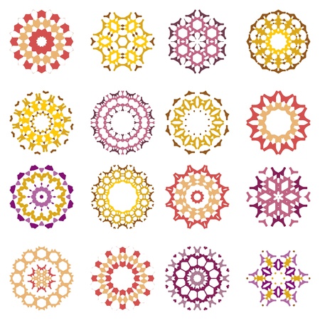 Set of abstract round color design elements.のイラスト素材