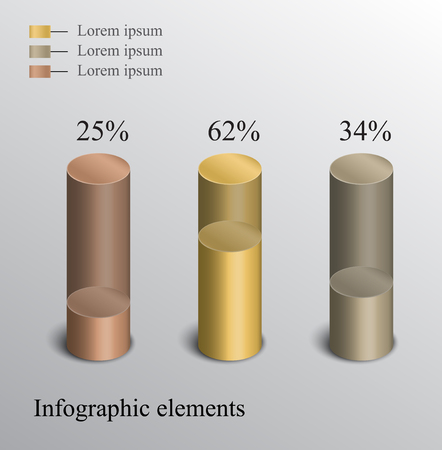 Infographic design with 3d cylinders.のイラスト素材