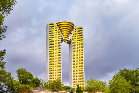 Benidorm, Spain - October, 1, 2015: Intempo edificio - one of the highest building in Benidorm, Costa Blanca.のeditorial素材