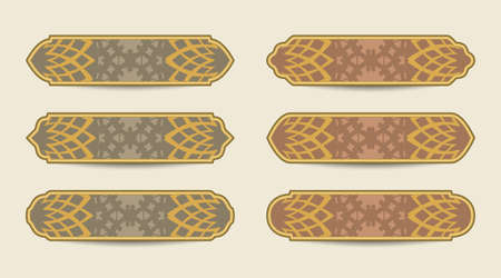 Vector banner templates in arabic style with pattern.のイラスト素材