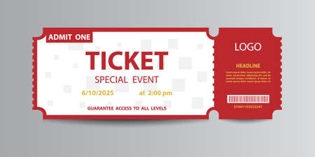 White and red stub ticket template.のイラスト素材