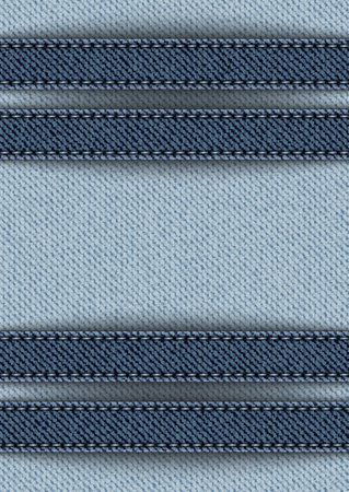 Vector abstract blue denim texture with horizontal stripes with stitches.のイラスト素材