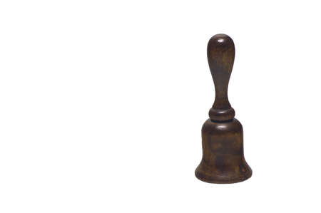 A wooden bell isolated on a white background 