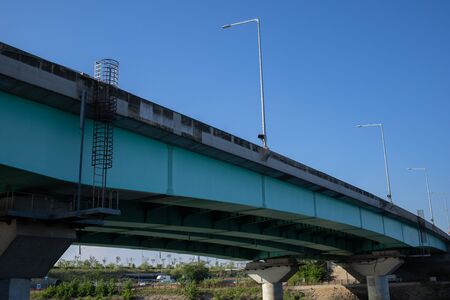 a grand and geometric bridge.の写真素材