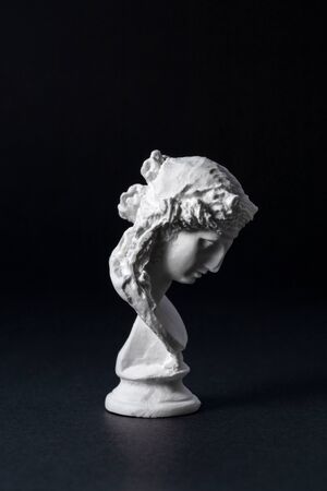 Ariadne plaster figure in black backgroundの写真素材