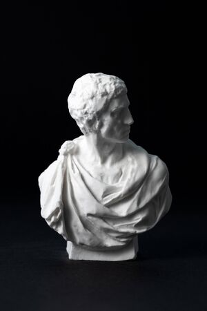 Brutus plaster figure in black backgroundの写真素材