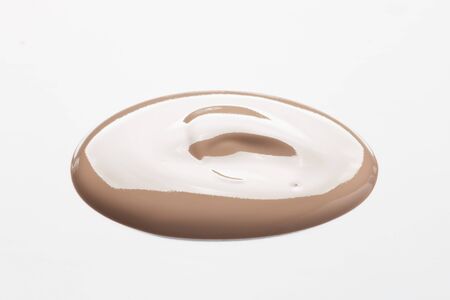 Shades Of Foundation On White Background. Makeup Product Texture.の写真素材