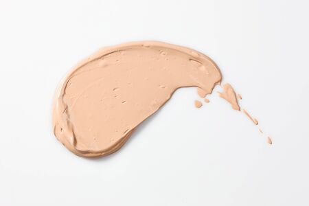 Shades Of Foundation On White Background. Makeup Product Texture.