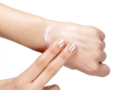 Rub the Cosmetics on the Back of Handの写真素材