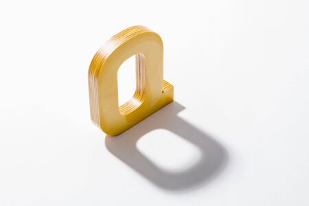 Wooden Alphabet Q and Shadow Reflection.の写真素材