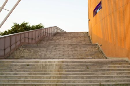an old wide staircase made of marble.の写真素材