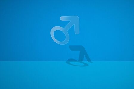 male gender symbol made by cutting paper.の写真素材