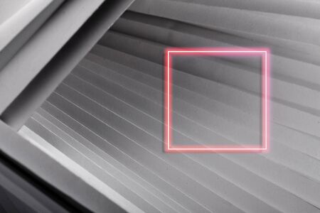 neon sign frame in mysterious space.の写真素材