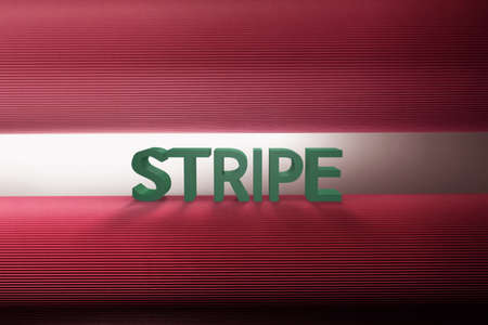 Alphabet stripe word block with stripe background. 3D rendering.の写真素材