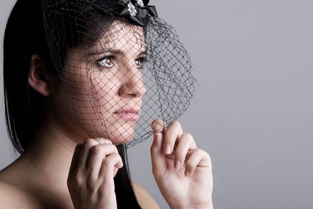 Shot of a Stunning Woman with Veilの写真素材