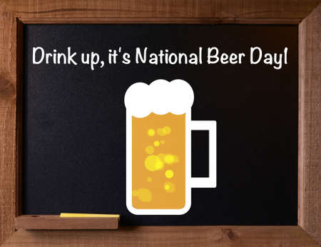 Graphic and message for National Beer Dayの写真素材