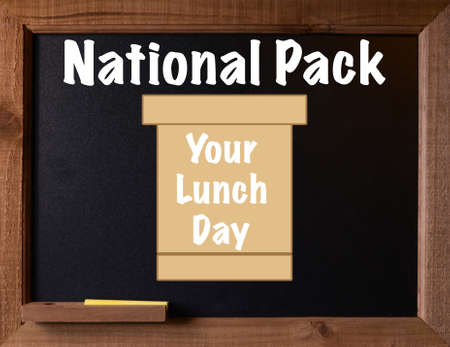 Graphic of brown lunch bag fro National Pack your Lunch Dayの写真素材