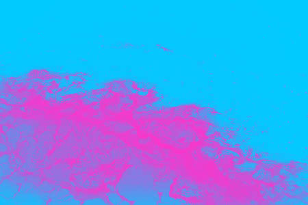 Gradient color fill out boat wake in deep ocean water, with neon colors for an Abstract lookの写真素材