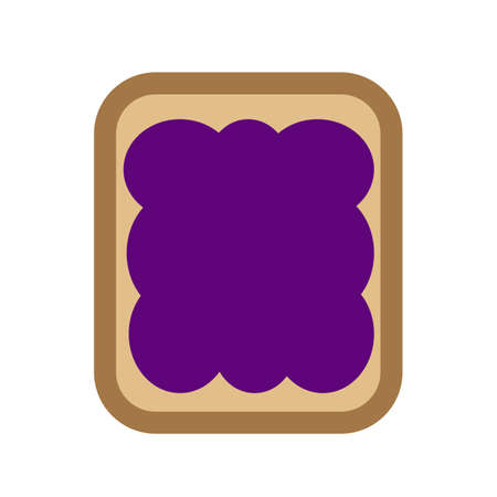 Illustrations of a slice of bread with grape jellyの写真素材