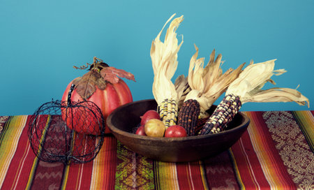 Fall, autumn, harvest, or thanksgiving table setting