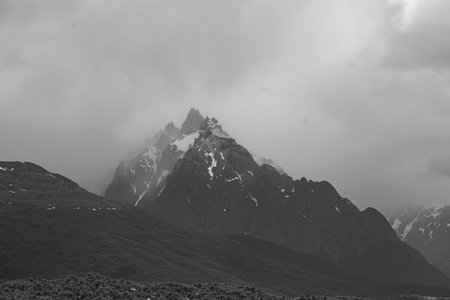Beautiful mountain landscape in Cordillera Huayhuash, Peruの写真素材