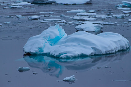 Icebergs floating in the still water around Enterprise Island.の写真素材