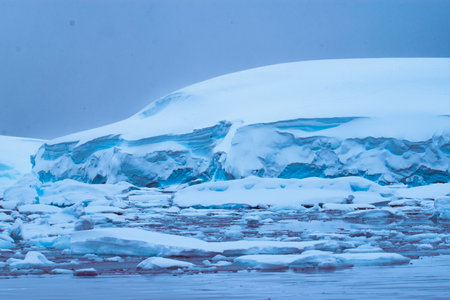 Icebergs in Glacier Lagoon, Antarctic Peninsula, Antarctica.の写真素材
