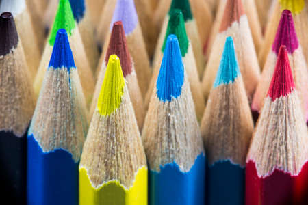 Top of the color pencilsの写真素材
