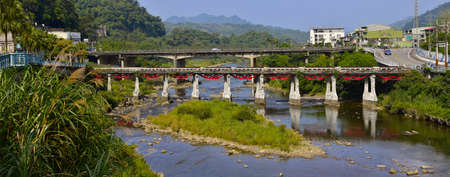 Pinglin District, New Taipei City, Taiwan, May 14th 2020: Pinglinjiu Bridge on Beishi River