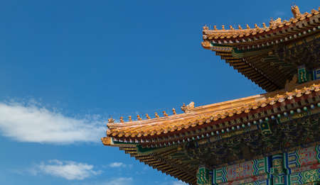Structure of traditional Chinese building at forbidden cityのeditorial素材