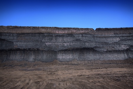 Lignite in mine 70ft thicknessの写真素材