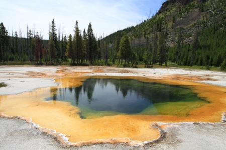 Old Faithful geyser,Yellowstone National Park の写真素材