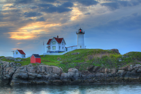 Nubble lighthouseの写真素材