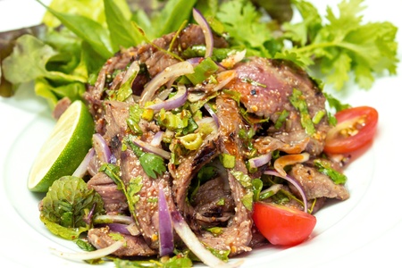 Grilled beef with thai herb saladの写真素材