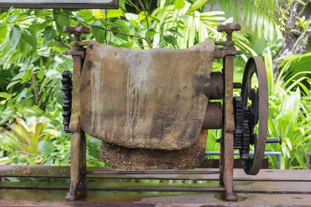 Making rubber sheetsの写真素材